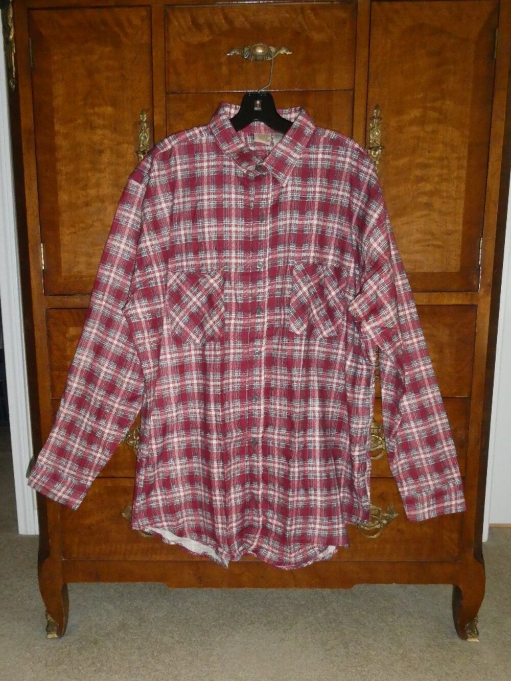 Ozark Trail Men's Plaid Long Sleeve Button Front Shirt Size XLT